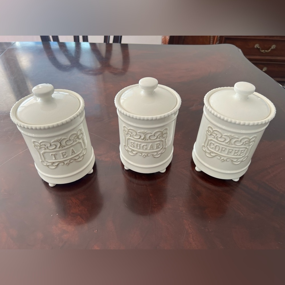 White Ceramic Canister Set